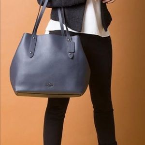 Coach Large Market Handbag Navy/Teal Leather Tote
